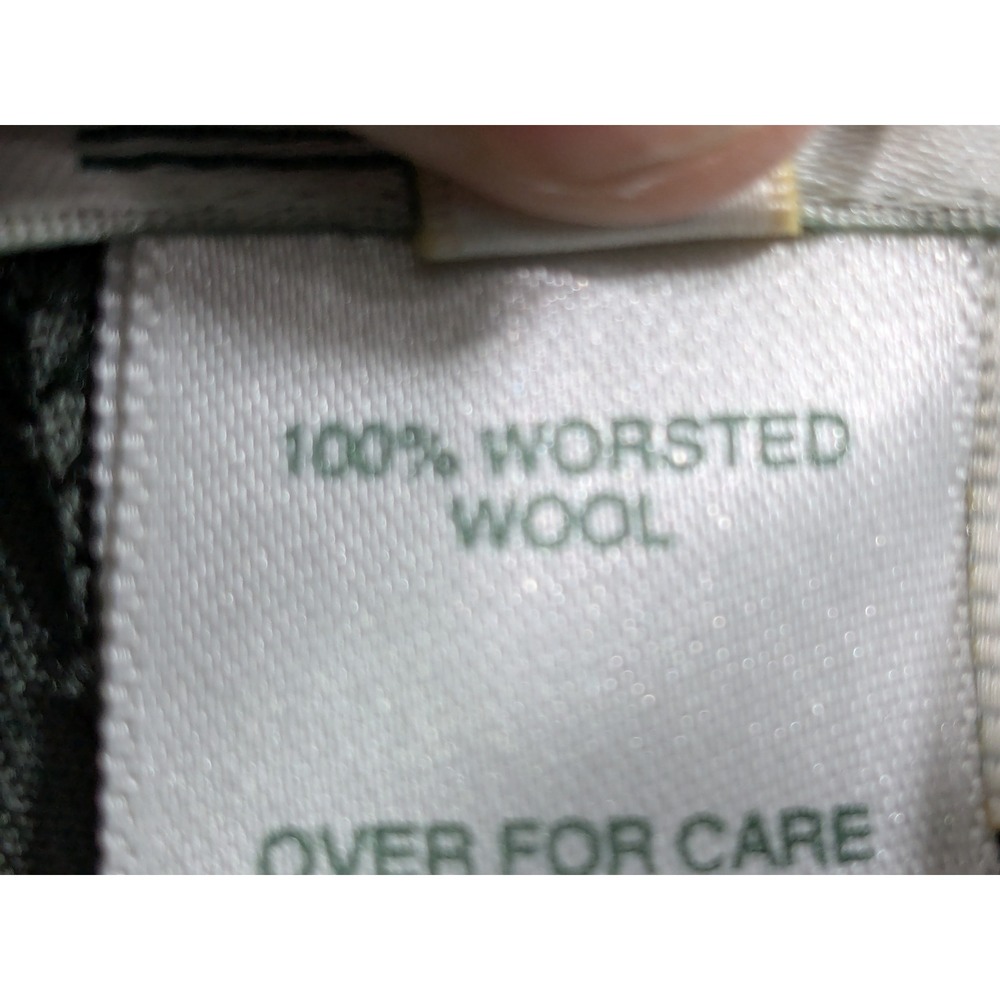 Austin Reed Classics Green 100% Worsted Wool Pleated High Rise Trousers Size 10 - Picture 10 of 14